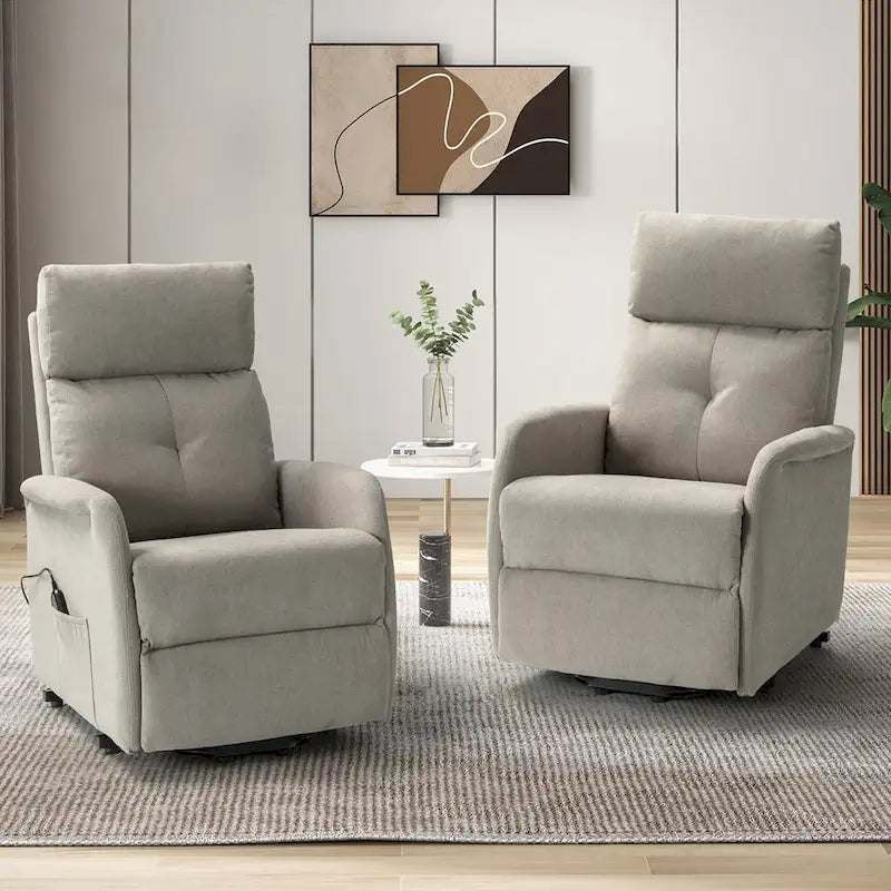Fauteuil inclinable Elisa Power avec assistance à distance, ensemble de 2, avec base en métal