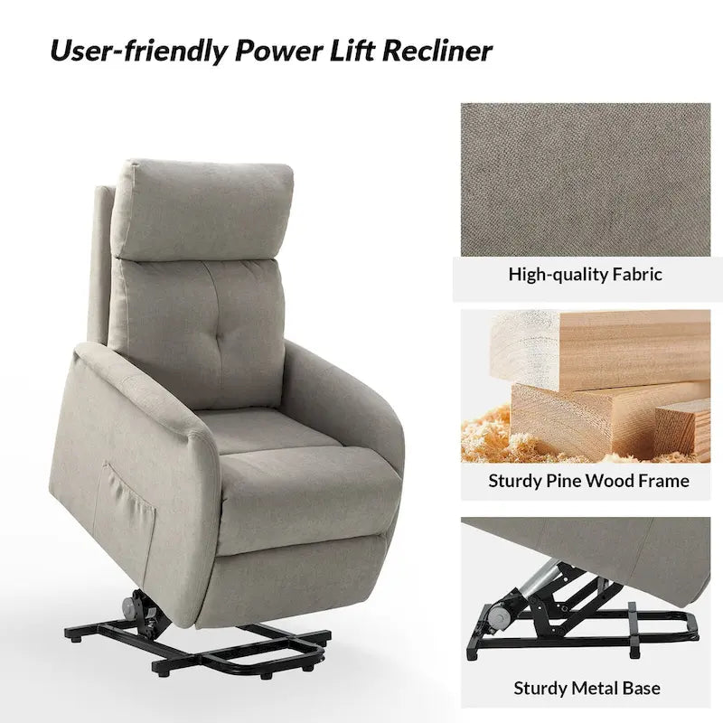 Fauteuil inclinable Elisa Power avec assistance à distance, ensemble de 2, avec base en métal