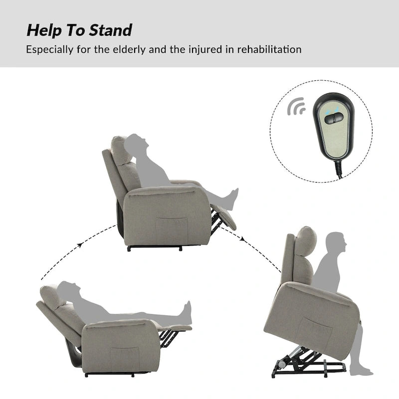 Fauteuil inclinable Elisa Power avec assistance à distance, ensemble de 2, avec base en métal