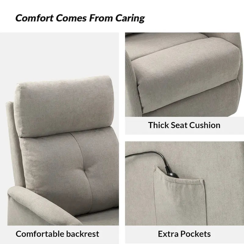 Fauteuil inclinable Elisa Power avec assistance à distance, ensemble de 2, avec base en métal