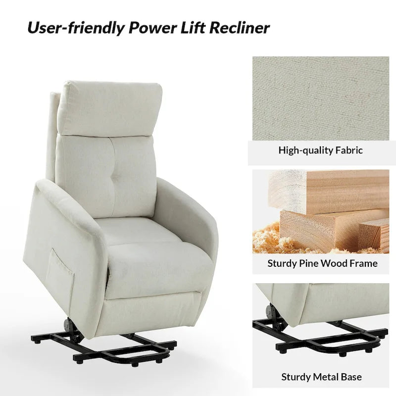 Fauteuil inclinable Elisa Power avec assistance à distance, ensemble de 2, avec base en métal