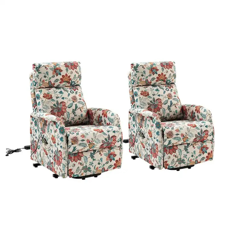Fauteuil inclinable Elisa Power avec assistance à distance, ensemble de 2, avec base en métal