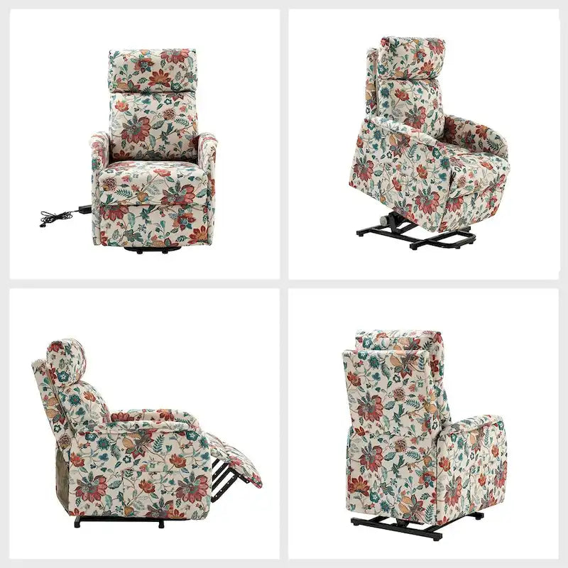 Fauteuil inclinable Elisa Power avec assistance à distance, ensemble de 2, avec base en métal
