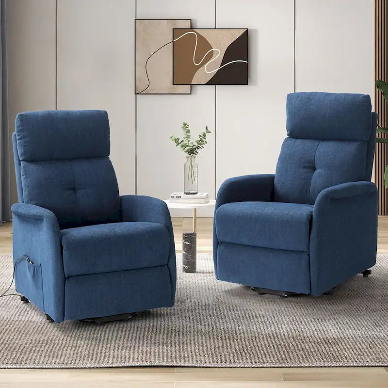 Fauteuil inclinable Elisa Power avec assistance à distance, ensemble de 2, avec base en métal
