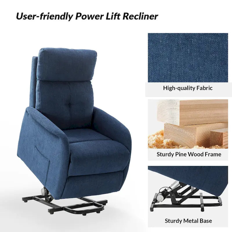Fauteuil inclinable Elisa Power avec assistance à distance, ensemble de 2, avec base en métal