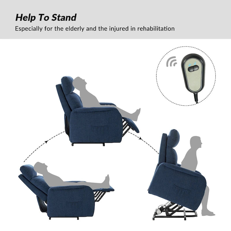 Fauteuil inclinable Elisa Power avec assistance à distance, ensemble de 2, avec base en métal