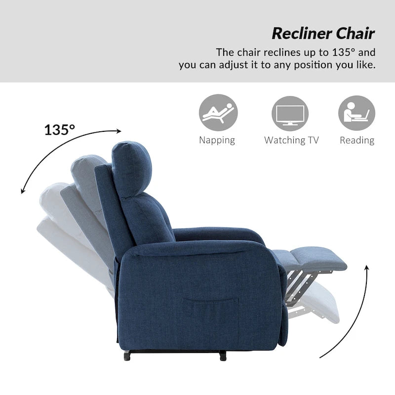 Fauteuil inclinable Elisa Power avec assistance à distance, ensemble de 2, avec base en métal