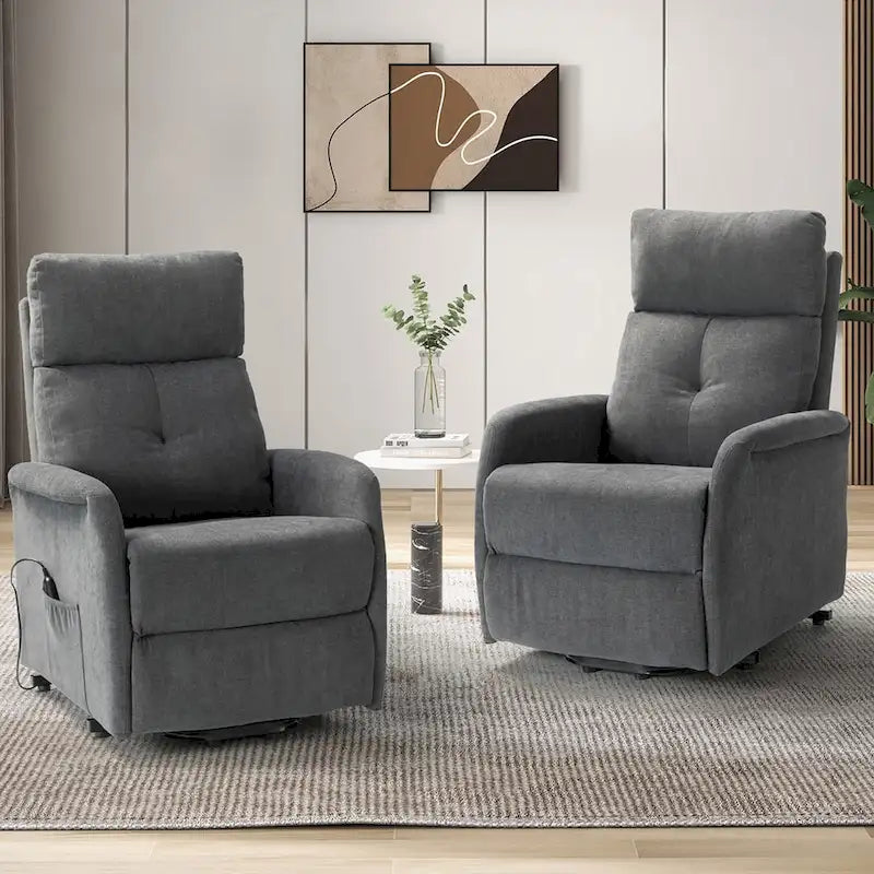 Fauteuil inclinable Elisa Power avec assistance à distance, ensemble de 2, avec base en métal