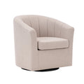 Porthos Home Matilde Fauteuil d'appoint pivotant en tissu avec coussin de siège amovible