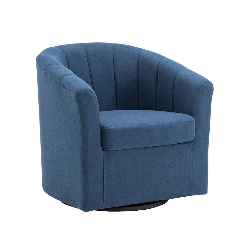 Porthos Home Matilde Fauteuil d'appoint pivotant en tissu avec coussin de siège amovible