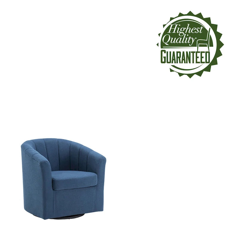 Porthos Home Matilde Fauteuil d'appoint pivotant en tissu avec coussin de siège amovible