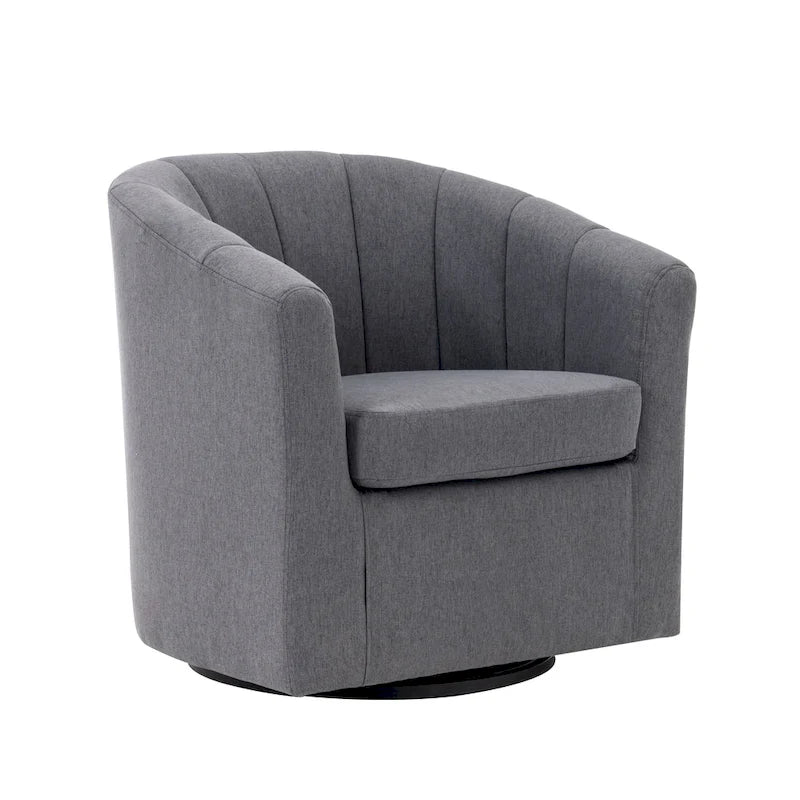 Porthos Home Matilde Fauteuil d'appoint pivotant en tissu avec coussin de siège amovible