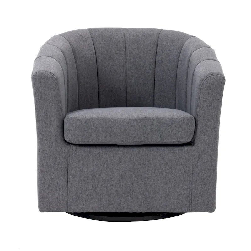 Porthos Home Matilde Fauteuil d'appoint pivotant en tissu avec coussin de siège amovible