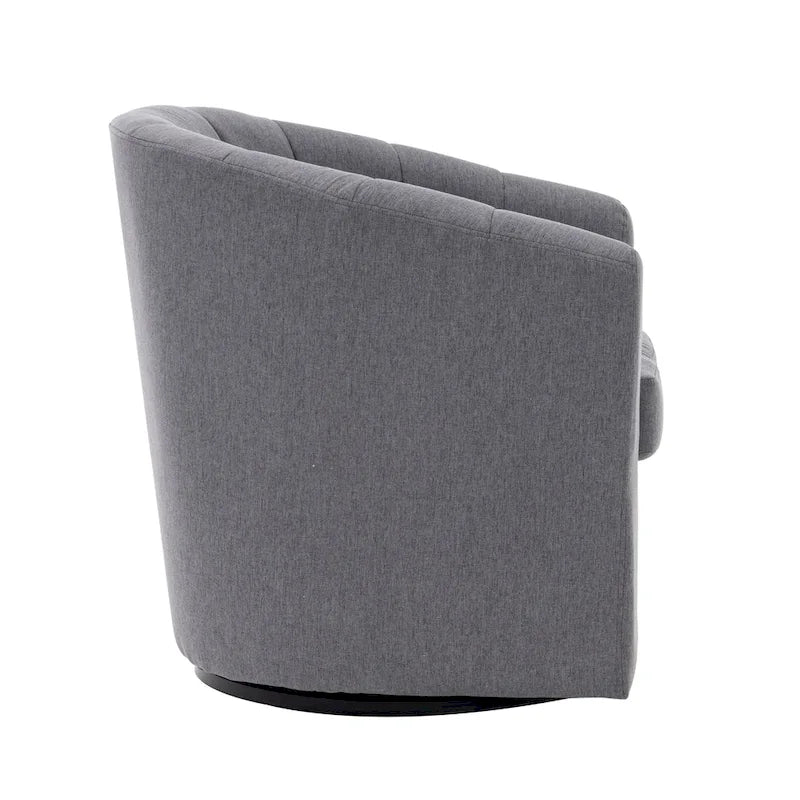 Porthos Home Matilde Fauteuil d'appoint pivotant en tissu avec coussin de siège amovible