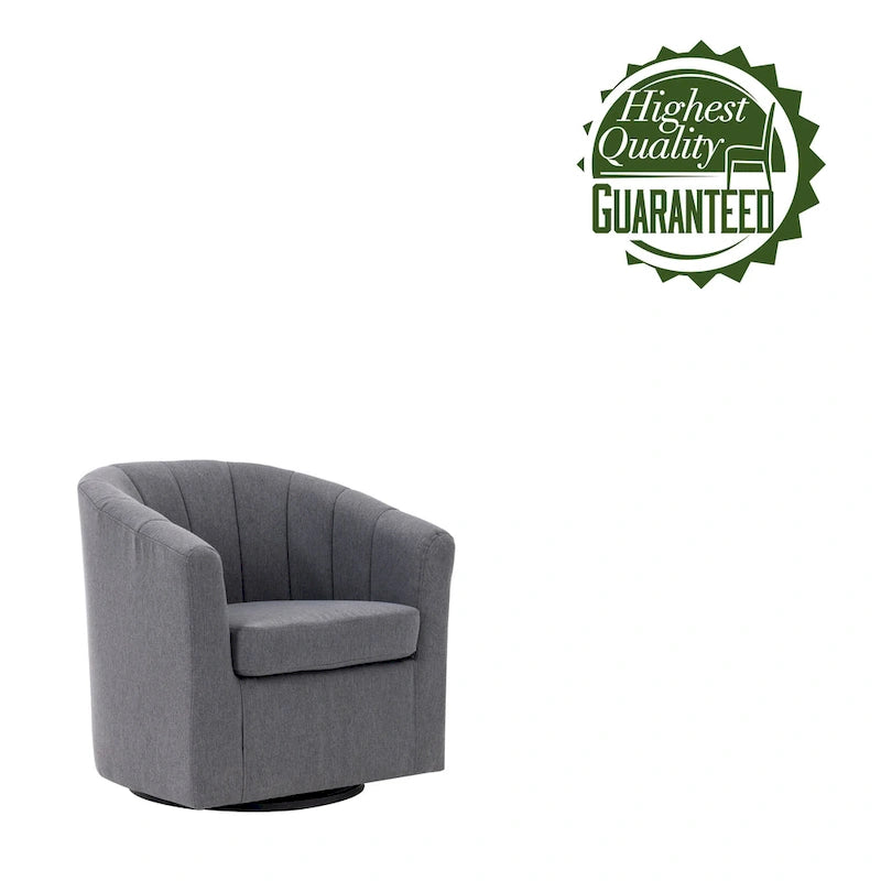 Porthos Home Matilde Fauteuil d'appoint pivotant en tissu avec coussin de siège amovible