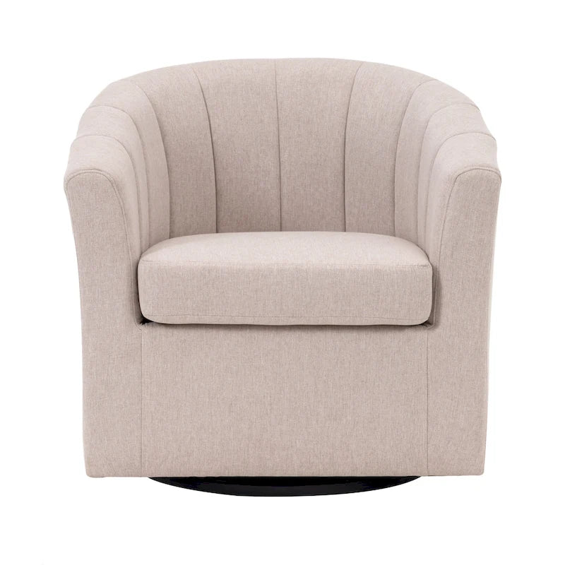 Porthos Home Matilde Fauteuil d'appoint pivotant en tissu avec coussin de siège amovible