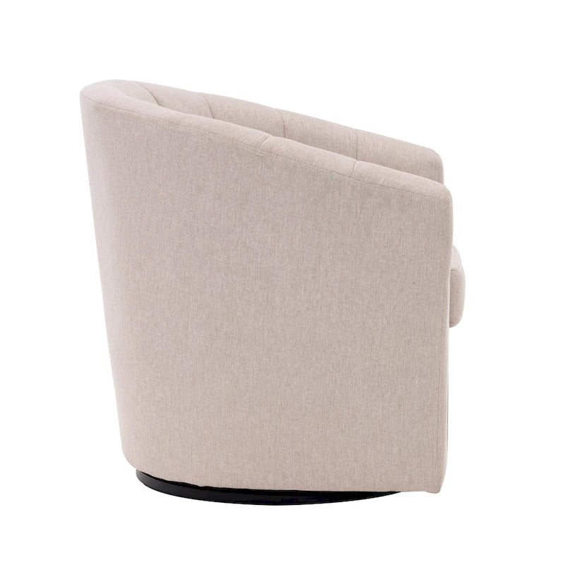 Porthos Home Matilde Fauteuil d'appoint pivotant en tissu avec coussin de siège amovible