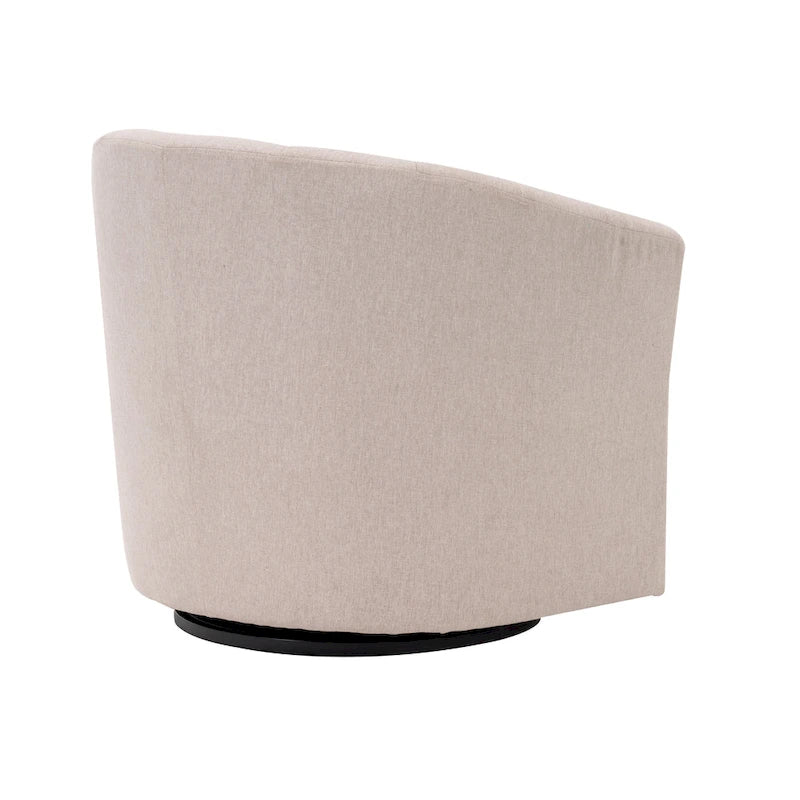 Porthos Home Matilde Fauteuil d'appoint pivotant en tissu avec coussin de siège amovible