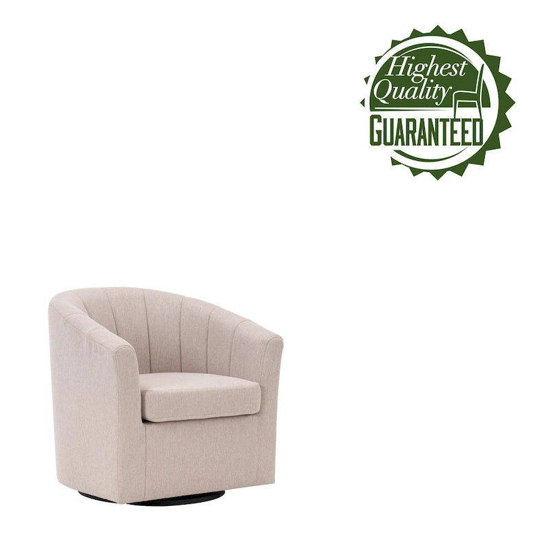 Porthos Home Matilde Fauteuil d'appoint pivotant en tissu avec coussin de siège amovible