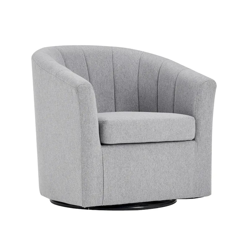 Porthos Home Matilde Fauteuil d'appoint pivotant en tissu avec coussin de siège amovible