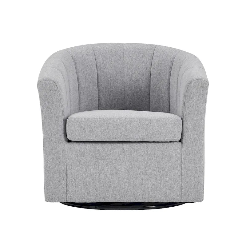 Porthos Home Matilde Fauteuil d'appoint pivotant en tissu avec coussin de siège amovible