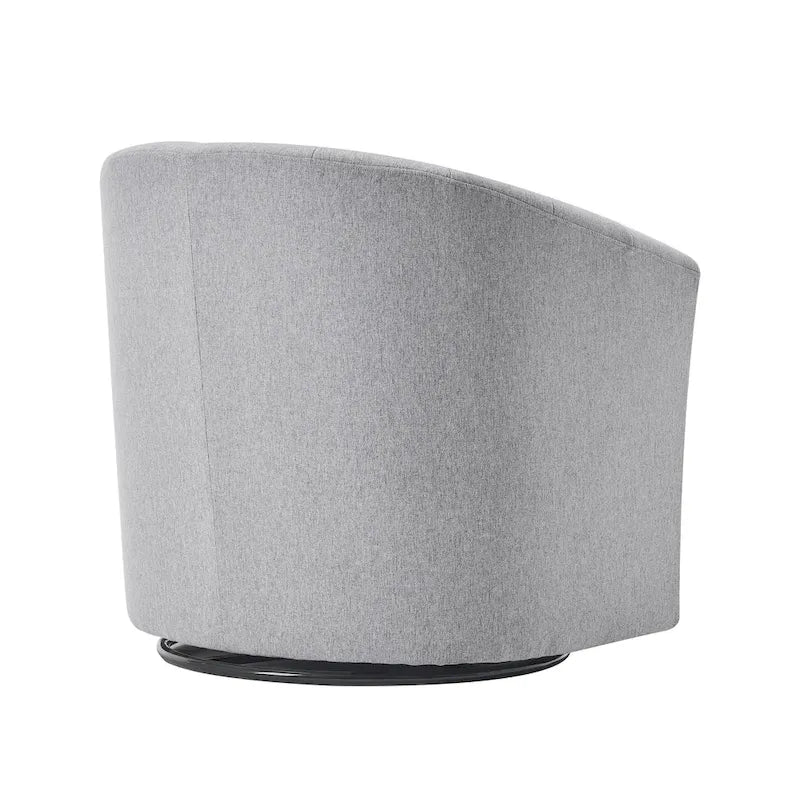 Porthos Home Matilde Fauteuil d'appoint pivotant en tissu avec coussin de siège amovible