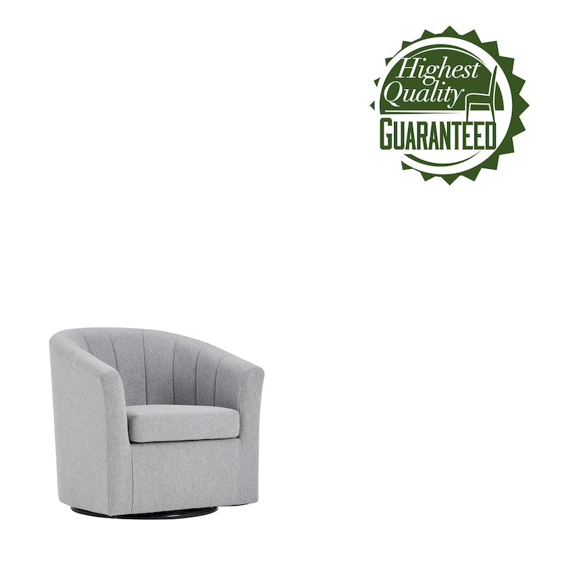 Porthos Home Matilde Fauteuil d'appoint pivotant en tissu avec coussin de siège amovible