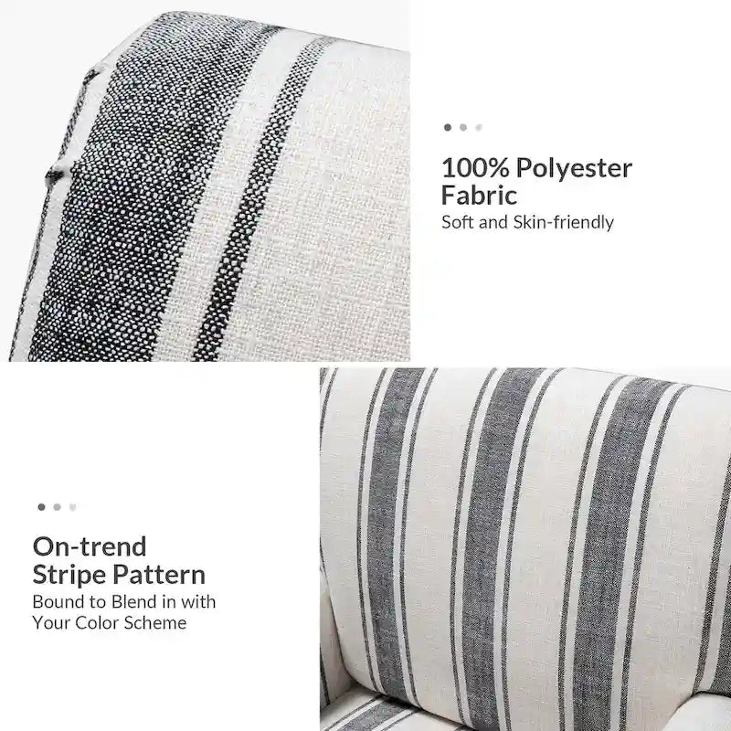 Fauteuil rayé classique et contemporain Seip avec pieds fuseaux par HULALA HOME