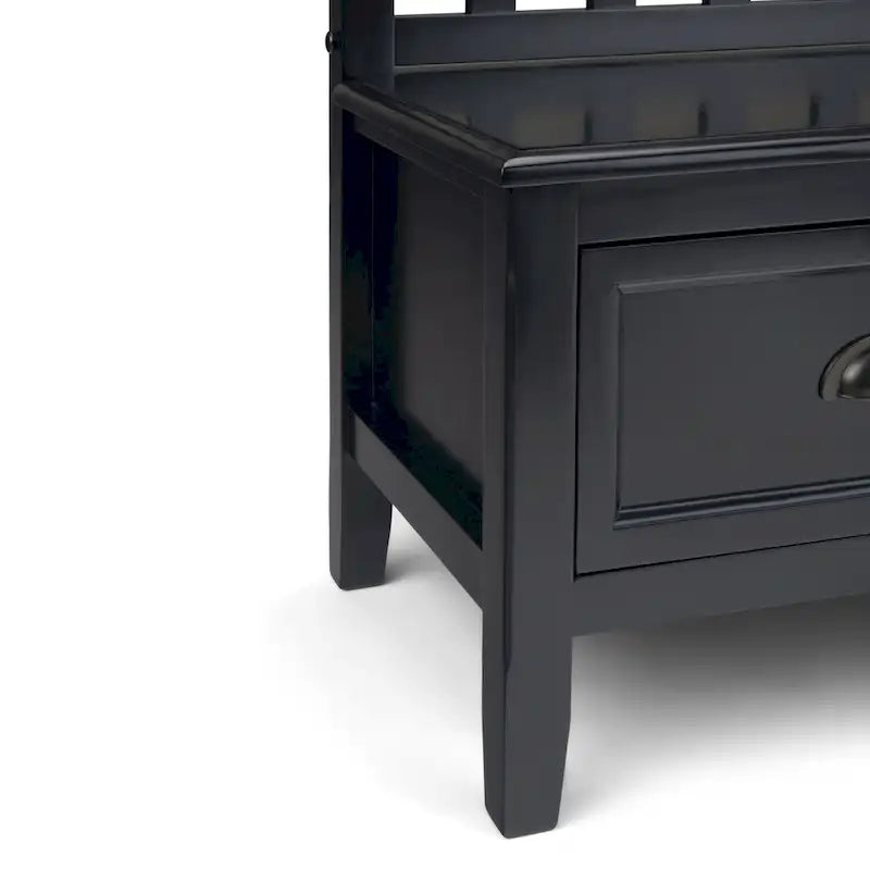 WYNDENHALL Portland Banc de rangement de transition en BOIS MASSIF de 42 pouces de large avec tiroirs – 42 pouces de large