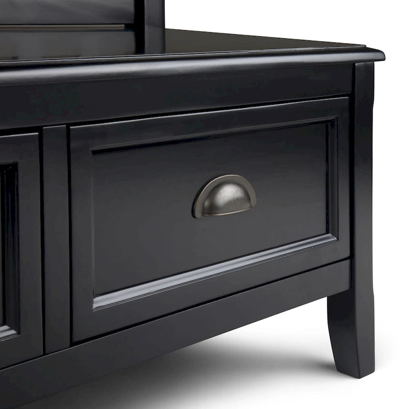 WYNDENHALL Portland Banc de rangement de transition en BOIS MASSIF de 42 pouces de large avec tiroirs – 42 pouces de large