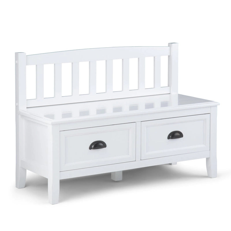 WYNDENHALL Portland Banc de rangement de transition en BOIS MASSIF de 42 pouces de large avec tiroirs – 42 pouces de large