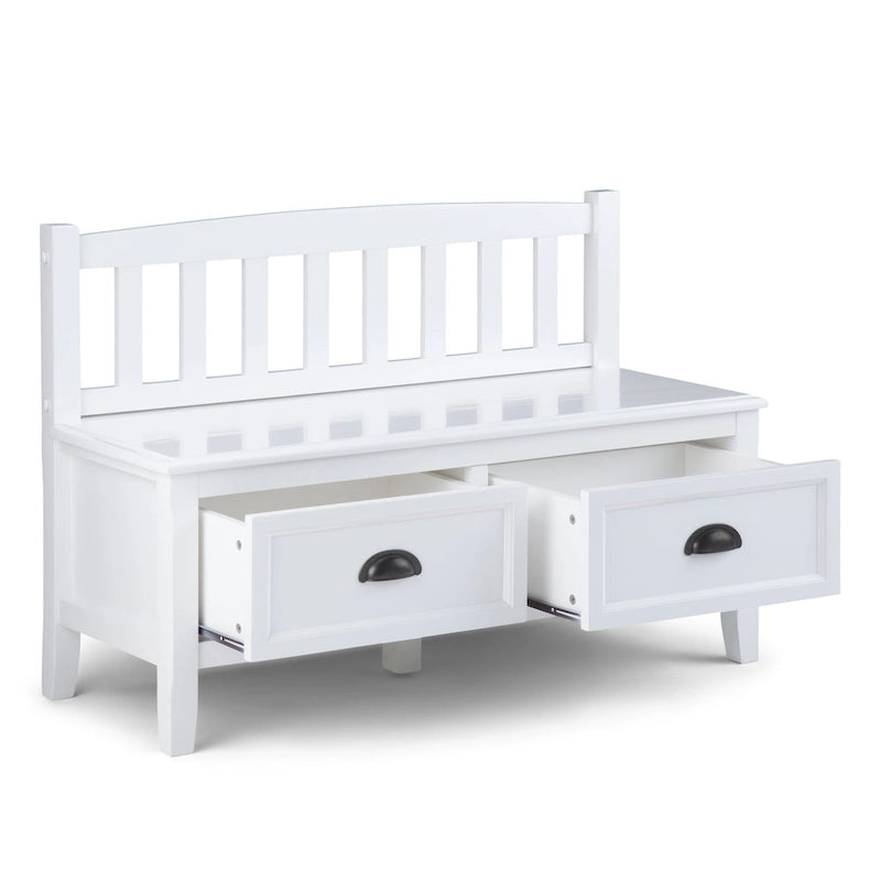 WYNDENHALL Portland Banc de rangement de transition en BOIS MASSIF de 42 pouces de large avec tiroirs – 42 pouces de large