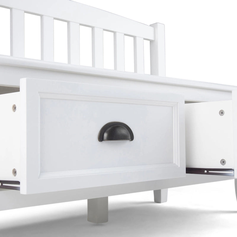 WYNDENHALL Portland Banc de rangement de transition en BOIS MASSIF de 42 pouces de large avec tiroirs – 42 pouces de large