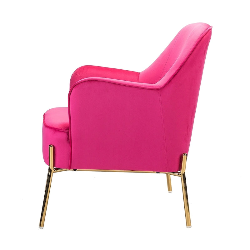 Lot de 2 fauteuils d'appoint Marina en velours moderne avec pieds dorés par HULALA HOME