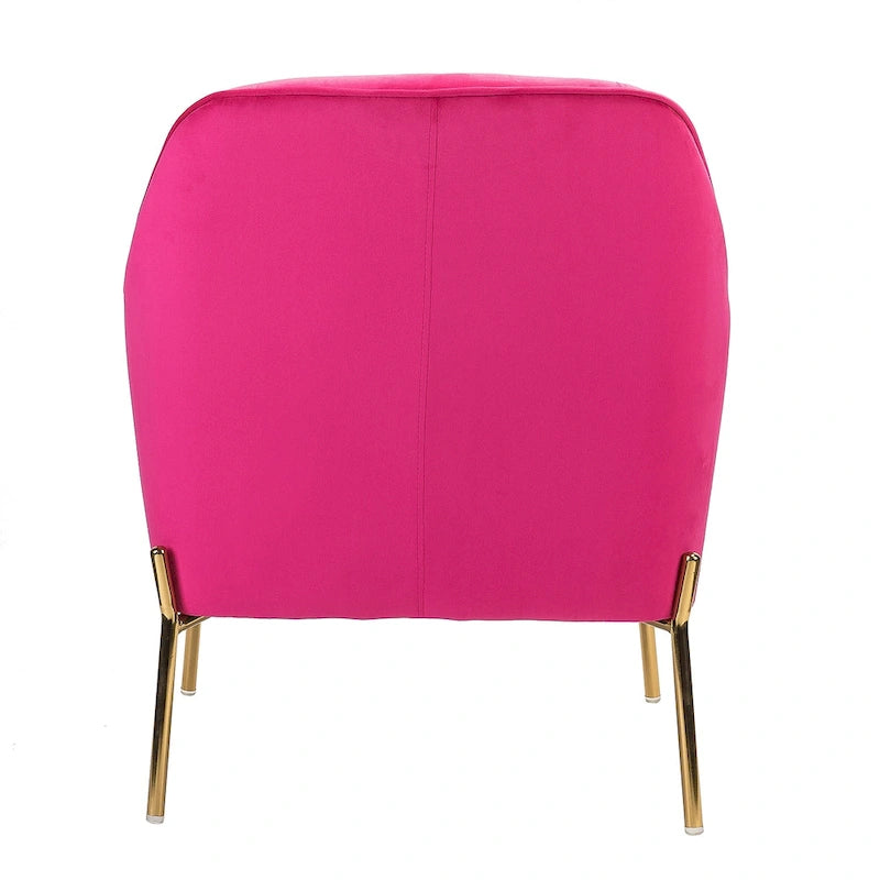 Lot de 2 fauteuils d'appoint Marina en velours moderne avec pieds dorés par HULALA HOME