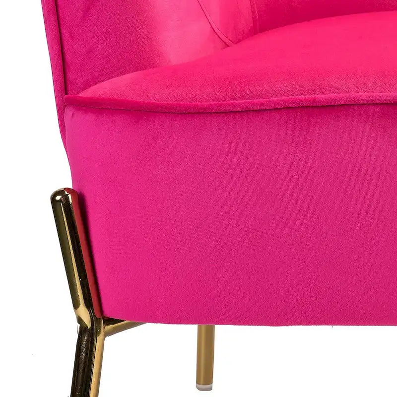 Lot de 2 fauteuils d'appoint Marina en velours moderne avec pieds dorés par HULALA HOME