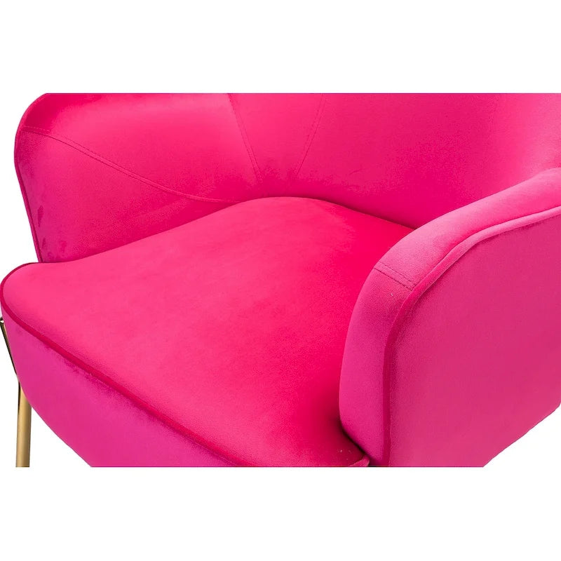 Lot de 2 fauteuils d'appoint Marina en velours moderne avec pieds dorés par HULALA HOME