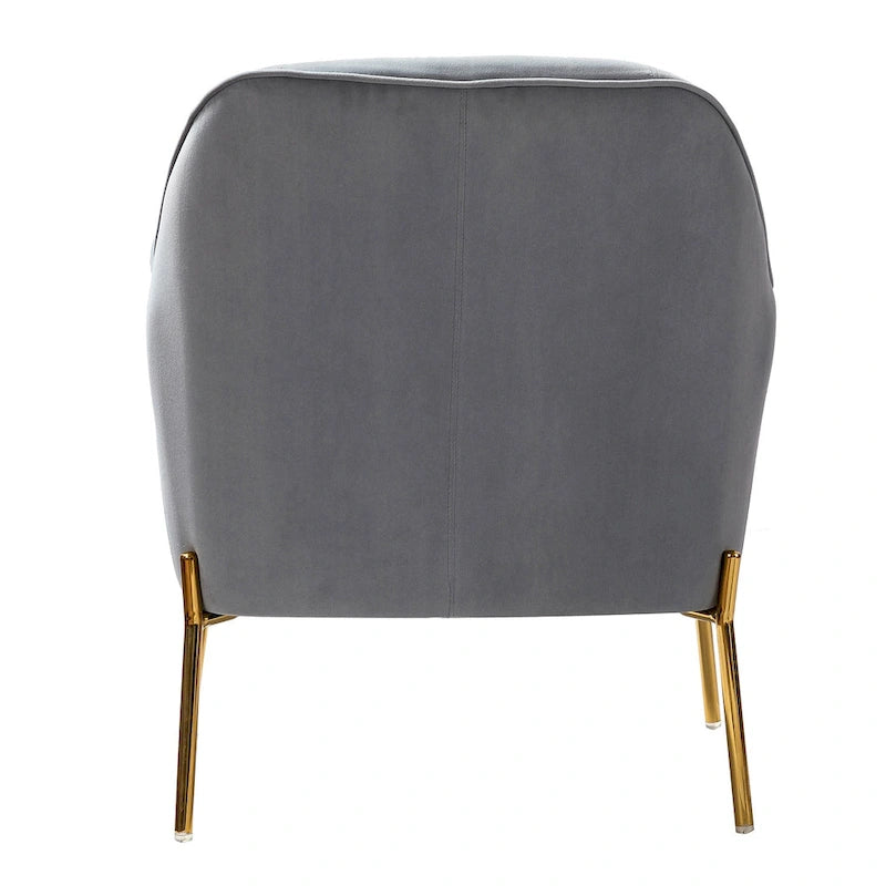 Lot de 2 fauteuils d'appoint Marina en velours moderne avec pieds dorés par HULALA HOME
