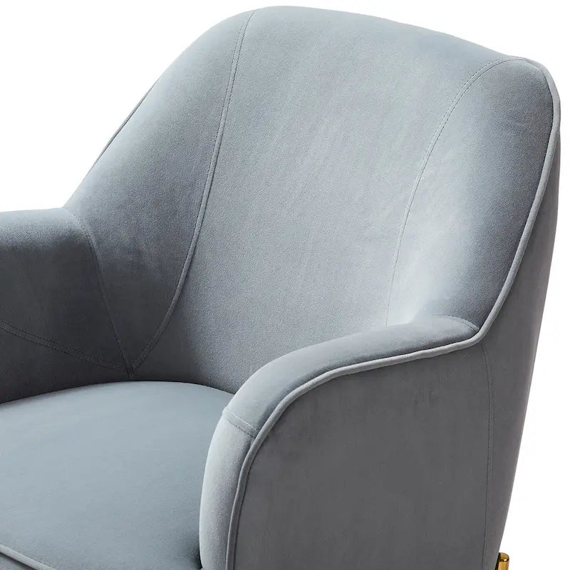Lot de 2 fauteuils d'appoint Marina en velours moderne avec pieds dorés par HULALA HOME