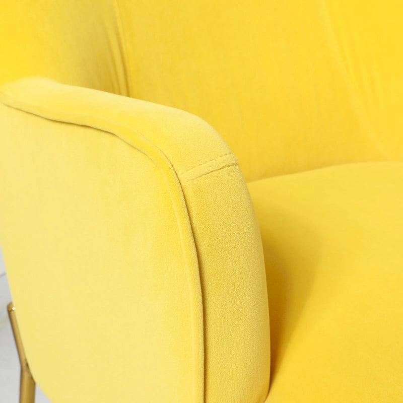 Lot de 2 fauteuils d'appoint Marina en velours moderne avec pieds dorés par HULALA HOME