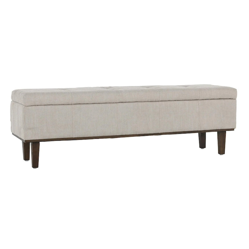 Banc de rangement capitonné Louise, beige clair 54 par Kosas Home