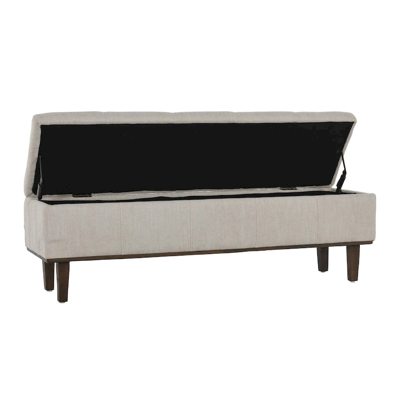 Banc de rangement capitonné Louise, beige clair 54 par Kosas Home