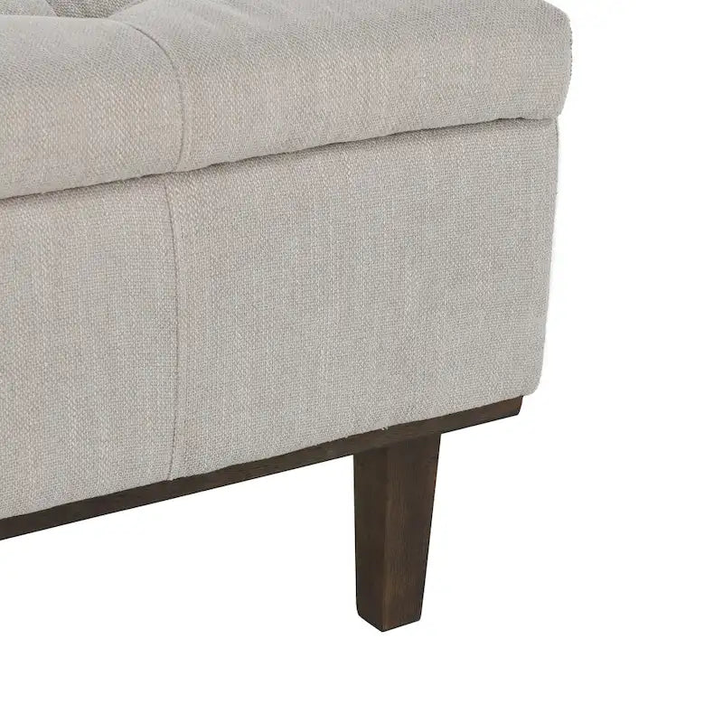 Banc de rangement capitonné Louise, beige clair 54 par Kosas Home