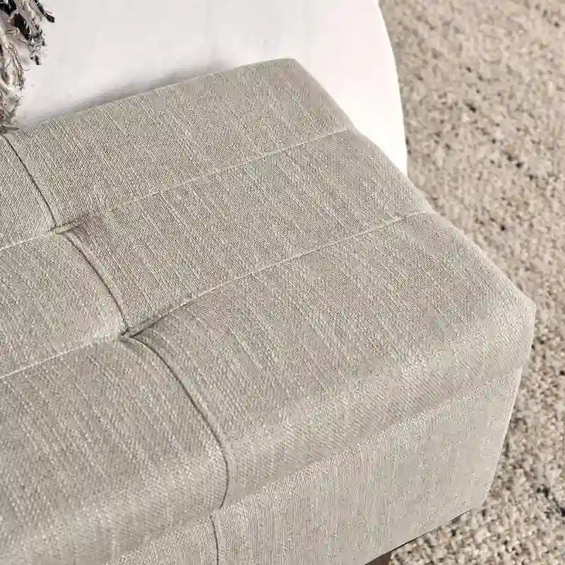 Banc de rangement capitonné Louise, beige clair 54 par Kosas Home