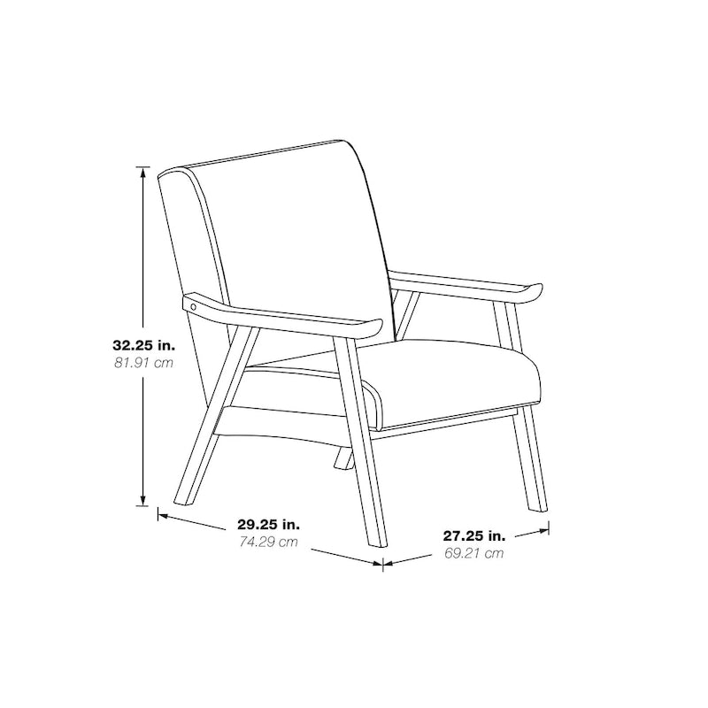 Fauteuil rembourré Weldon Mid-Century