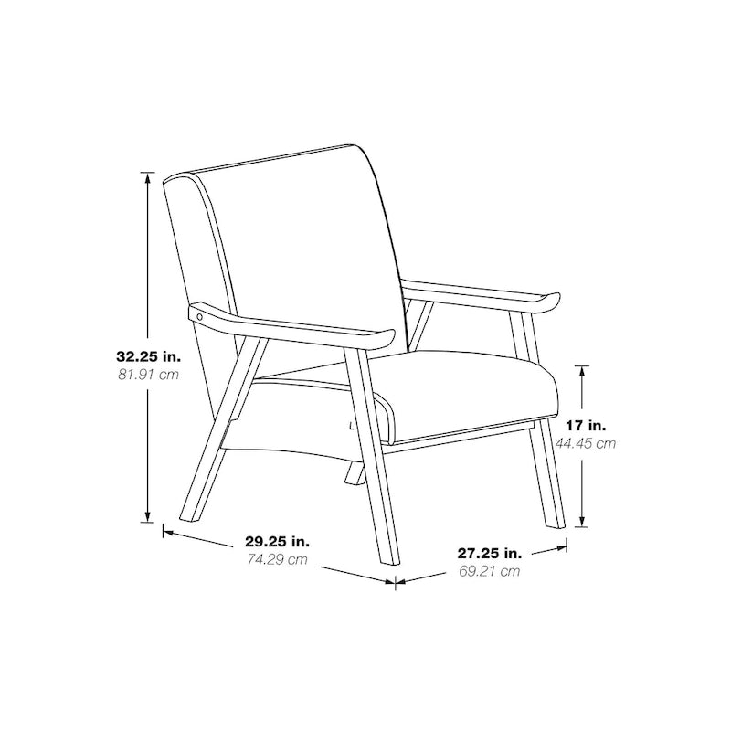 Fauteuil rembourré Weldon Mid-Century