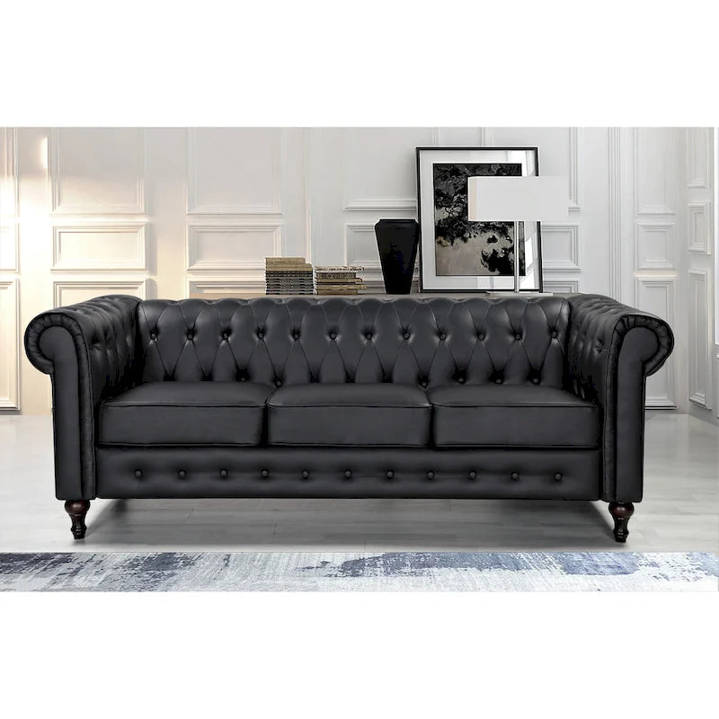 Ensemble de salon 3 pièces classique Chesterfield Brooks - Fauteuil, causeuse et canapé
