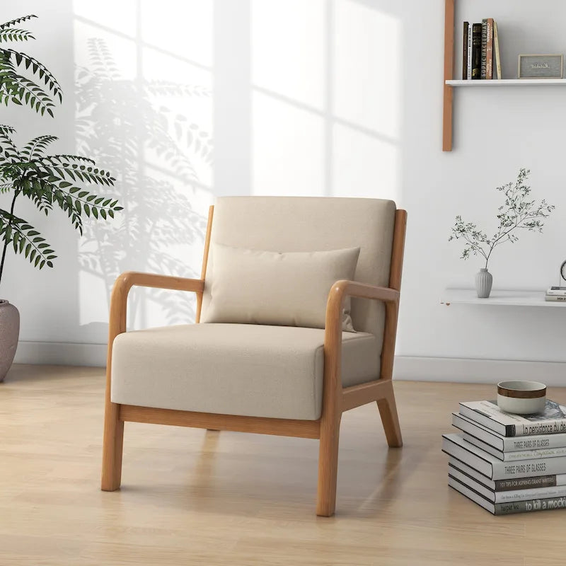 Lot de 2 fauteuils d'appoint rembourrés Leon Mid-Century Modern