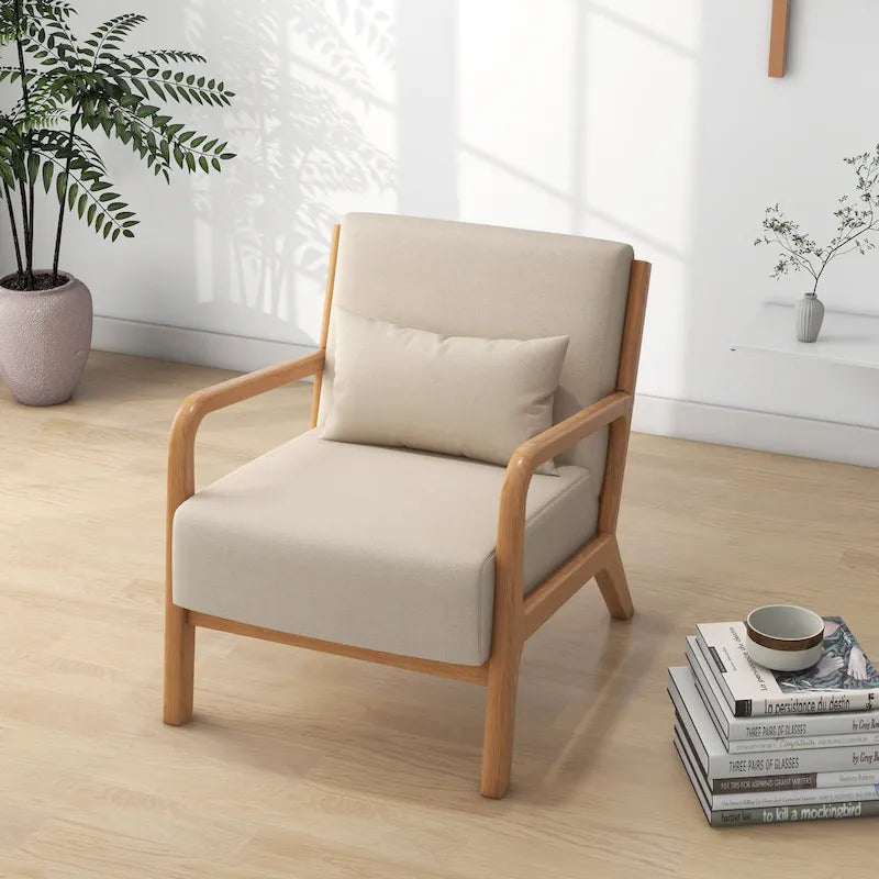 Lot de 2 fauteuils d'appoint rembourrés Leon Mid-Century Modern