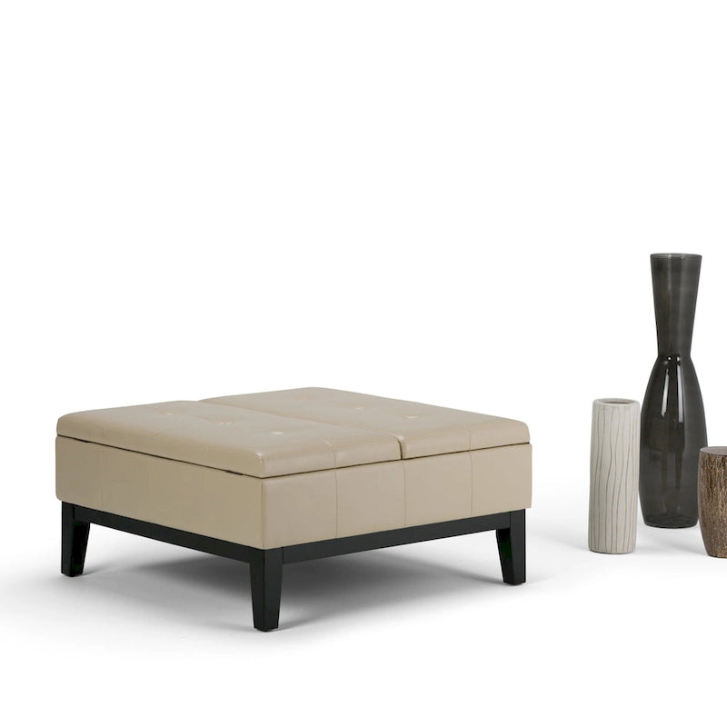 WYNDENHALL Lancaster Pouf de table carré contemporain de 36 po de large